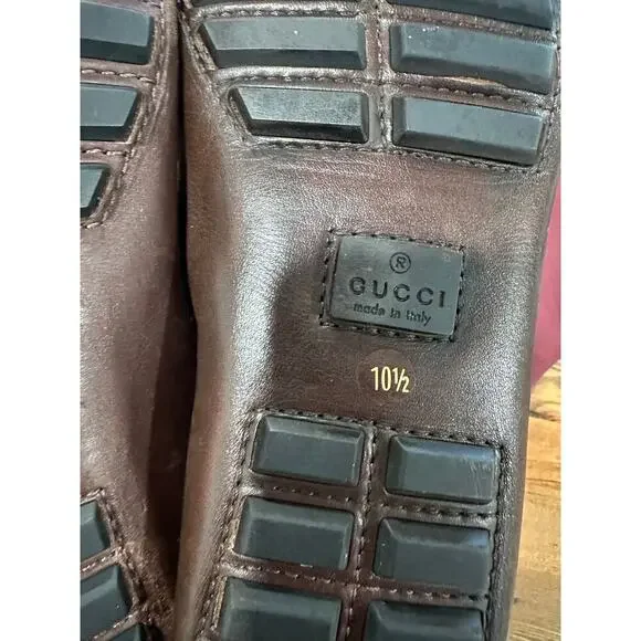 Gucci Leather Bamboo Horsebit Loafers Size 10.5 - Picture 6 of 11